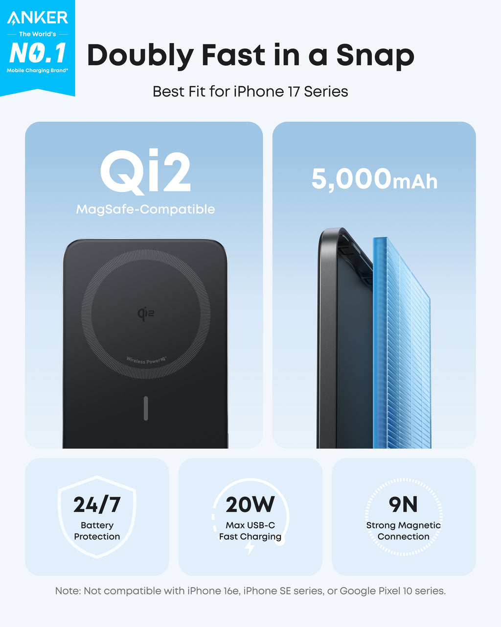 Anker Nano Power Bank (5K, MagGo, Slim)